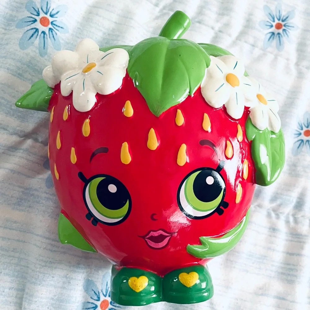 Shopkin strawberry coin bank 7”